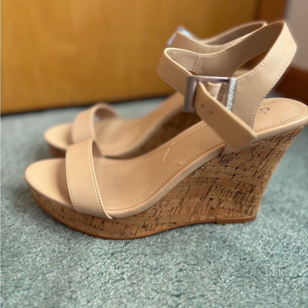 Charles by Charles David Nude Wedges